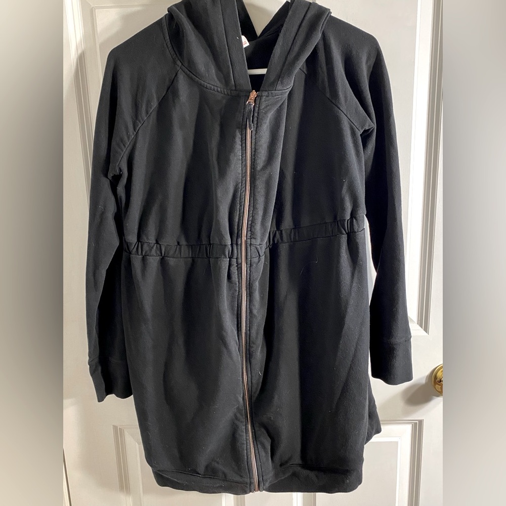 Ingrid and Isabel - Black maternity hooded sweatshirt- Medium